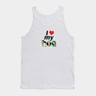 I love (heart) my dog - Schnauzer oil painting word art Tank Top